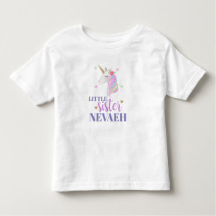 Pastel Rainbow Unicorn & Hearts Little Sister Todd Kleinkind T-shirt