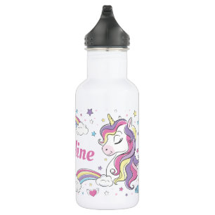 Pastel Rainbow Unicorn Personalisiert Edelstahlflasche
