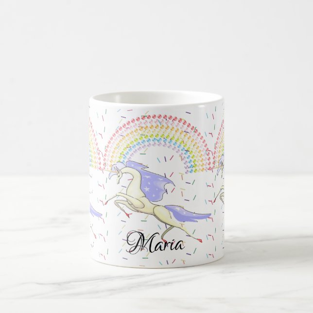 Pastel Rainbow Unicorn Tasse (Mittel)