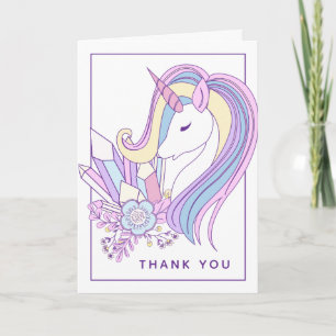 Pastel Rainbow Unicorn Vielen Dank Karte