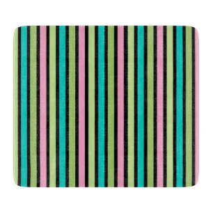 Pastel Rainbow Vertical Lines Geometric Pink Green Schneidebrett