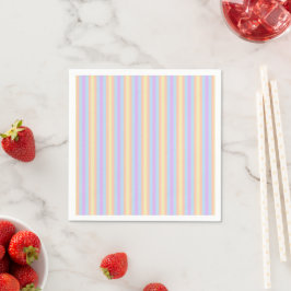 Pastel Rainbow Vertical Stripes Découpage Napkins Serviette