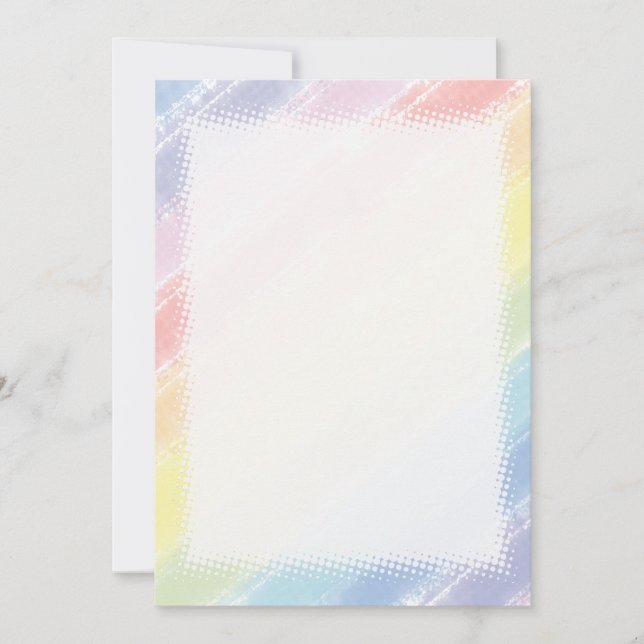 Pastel Rainbow Watercolor Blank DIY Karte (Vorderseite)