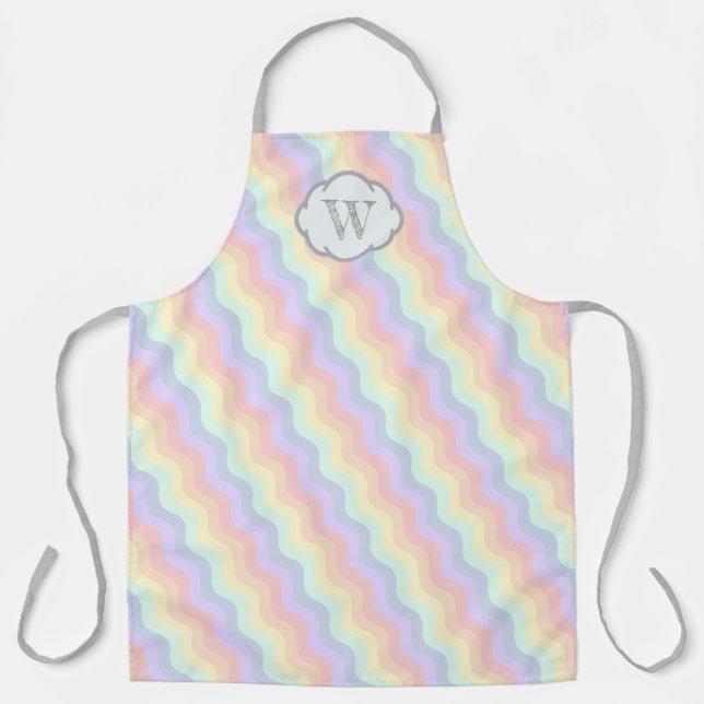Pastel Rainbow Waves All-over Print Schürze (Vorderseite)