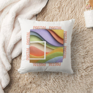Pastel Rainbow Waves Art Throw Pillow Kissen