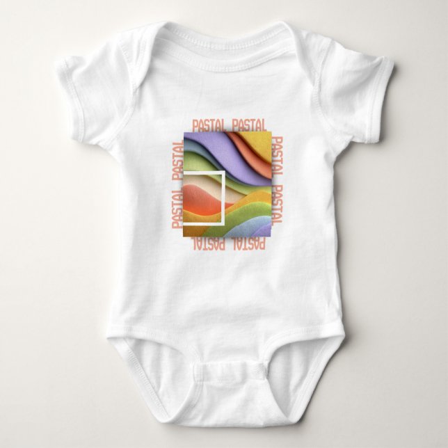 Pastel Rainbow Waves Baby Bodysuit or T-Shirt Strampler (Vorderseite)
