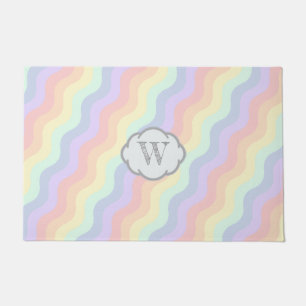 Pastel Rainbow Waves Doormat Fußmatte