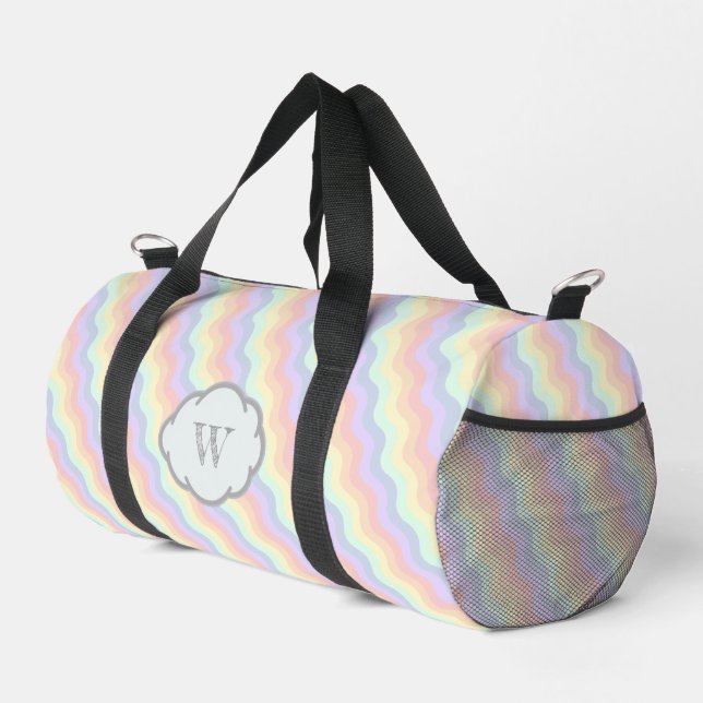 Pastel Rainbow Waves Duffle Bag (Rechte Ecke)