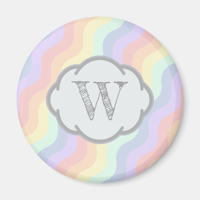 Pastel Rainbow Waves Magnet (Vorne)