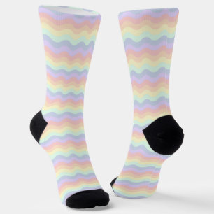 Pastel Rainbow Waves Socken