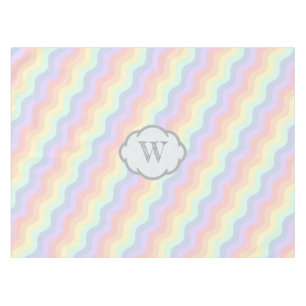 Pastel Rainbow Waves Tablecloth Tischdecke