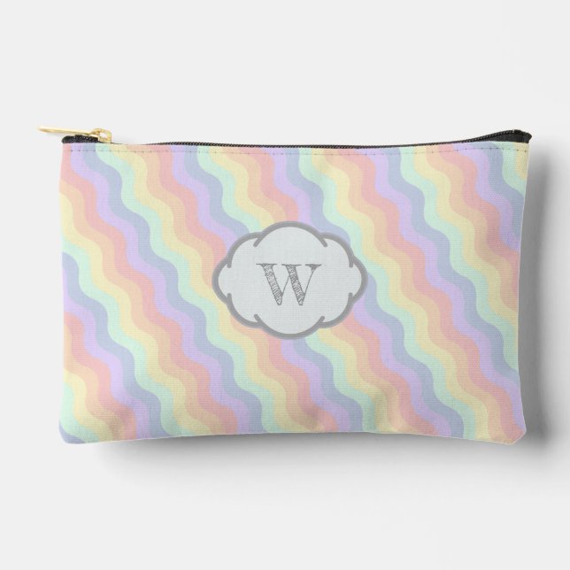 Pastel Rainbow Waves Zubehörtasche (Vorderseite)