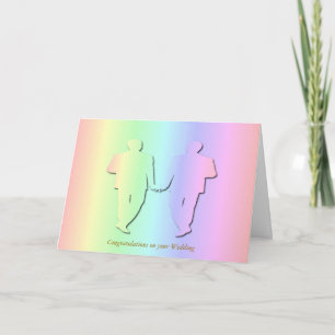 Pastel Rainbow Wedding Card for Gay Men Karte