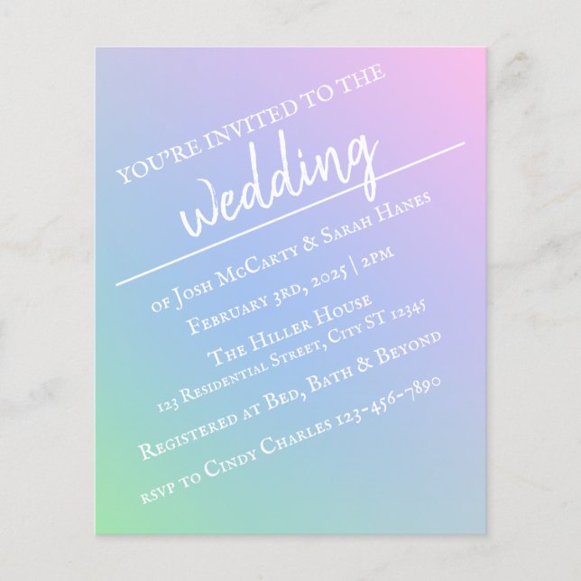 Pastel Rainbow Wedding Flyer (Vorne)