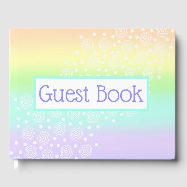 Pastel Rainbow Wedding Gästebuch (Vorderseite)
