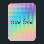 Pastel Rainbow Wedding Magnet<br><div class="desc">Wahre Liebe! Dieses wunderschöne pastellfarbene Regenbogen-Design wird dazu beitragen,  Ihre Hochzeit besonders zu gestalten! Karo in der Erholung der Pastel Rainbow Wedding Collection von Kelsey Lovelle! Koordinierte Produkte,  um Ihre Hochzeit einfach und kohärent und schön zu machen!</div>