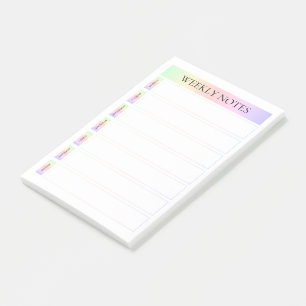 Pastel Rainbow Weekekful Notes Post-it Klebezettel