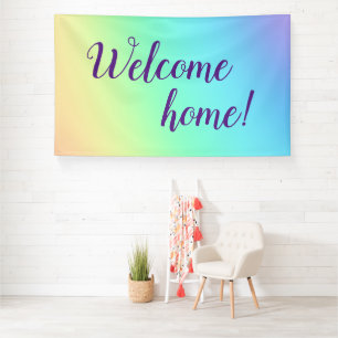 Pastel Rainbow Welcome Zuhause Banner