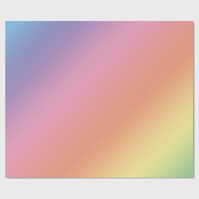 Pastel Rainbow Wrapping Paper Geschenkpapier (Flach)