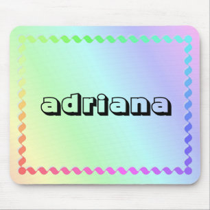 Pastel Rainbow Your Name Computer Mouse Pad Mousepad