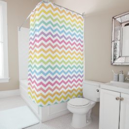 Pastel Rainbow Zickzack Duschvorhang
