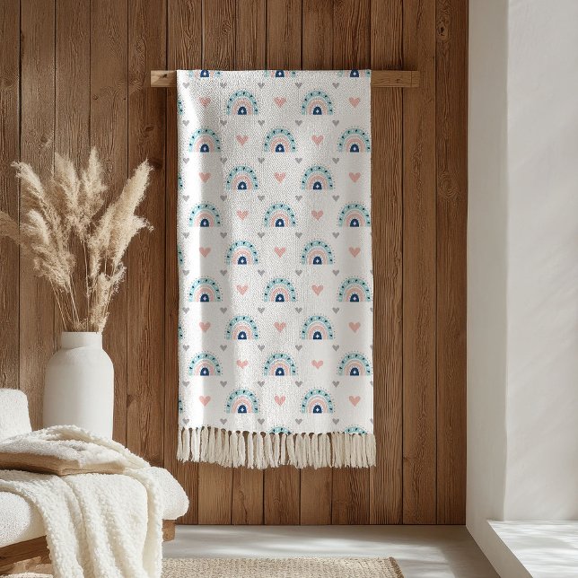 Pastel Rainbows Blanket Elegant Boho Gift for Kids Fleecedecke (Pastel Rainbows Blanket Elegant Boho Gift for Kids)