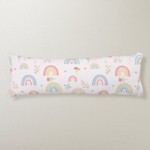 Pastel Rainbows Girly Wildblumen & Herz Seitenschläferkissen
