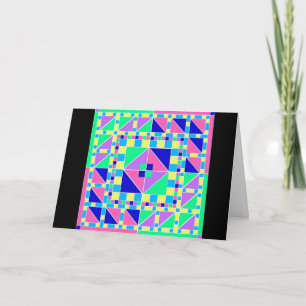 Pastel Rangoli w/ Black Border 2 Diwali Card Karte