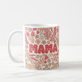 Pastel Red and Peach Floral Pattern Mama Kaffeetasse
