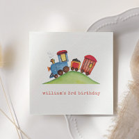 Pastel Red Blue Watercolor Bahn Geburtstagsparty