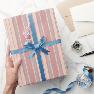 Pastel Red & Gray Chevron Stripes Geschenkpapier