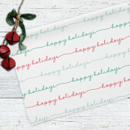 Pastel Red Green Happy Weihnachten Weihnachten Geschirrtuch