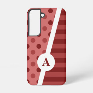Pastel Red Polka Dot and Strip Pattern Samsung Galaxy Hülle