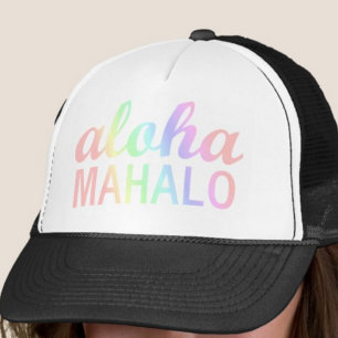 Pastel Regenbogen Aloha Mahalo Hawaiianisch Truckerkappe