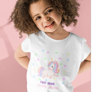 Pastel Regenbogen Einhornsterne T-Shirt