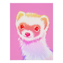 Pastel-Regenbogen-Frettchen - Süße rosa Haustier-K