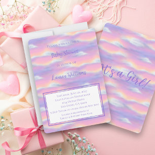 Pastel-Regenbogen-Himmel-Baby-Shower Einladung