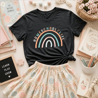 Pastel-Regenbogen-Homeschool-Leben-Shirt Tri-Blend Shirt