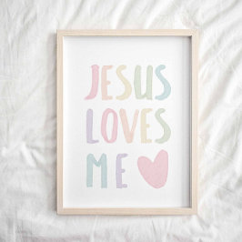 Pastel Regenbogen Jesus Lieben mir Poster