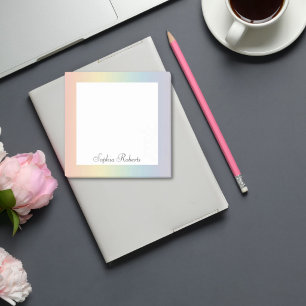 Pastel-Regenbogen mit individuellem Namen  Post-it Klebezettel