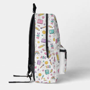 Pastel-Regenbogen-Schuldoodles-Rucksackmuster Bedruckter Rucksack