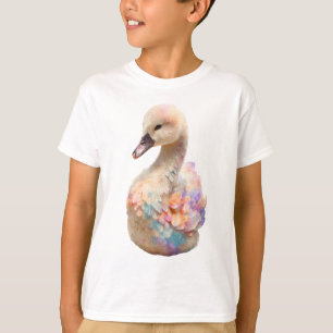 Pastel Regenbogen Schwan Cygnet Kinder T-Shirt