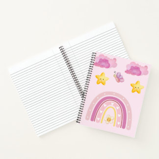 Pastel Regenbogen & Sterne Kinderzimmer Design | C Notizbuch