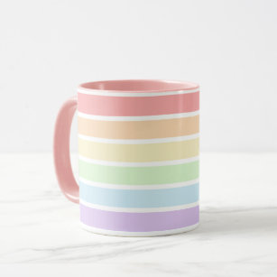 Pastel-Regenbogen-Streifen Combo-Tasse Tasse