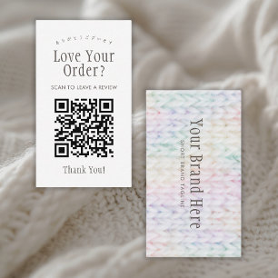 Pastel-Regenbogen-Strick-QR-Code Hinterlasse eine  Visitenkarte
