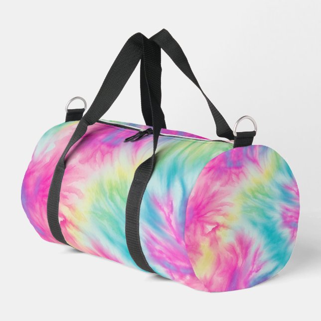Pastel Regenbogen-Tie-Dye-Wochenender für Mädchen Duffle Bag (Linke Seite)