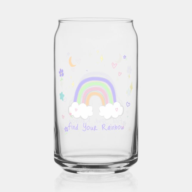 Pastel-Regenbogen-Träume Glas Can Tasse (Vorderseite)