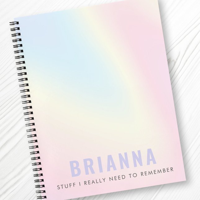 Pastel Regenbogen trendy modernes minimalistisches Notizbuch (Pastel rainbow trendy modern minimal photo notebook)