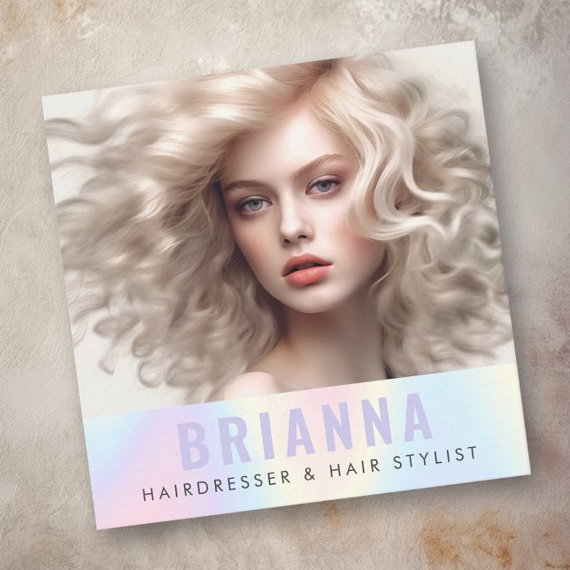 Pastel Regenbogen trendy modernes minimalistisches Quadratische Visitenkarte (Von Creator hochgeladen)