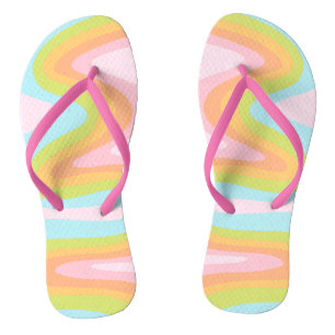 Pastel-Regenbogenkniggle Flip Flops